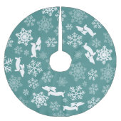 ブルーウィナードッグクリスマスツリースカートホリデー ブラッシュドポリエステルツリースカート (正面)