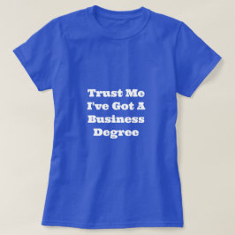 ブルーウィメンズビジネス学位Tシャツ Tシャツ