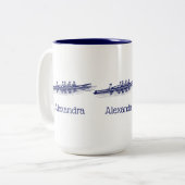 ブルーウィメンローイングローワーズクルーズチームウォータースポーツ ツートーンマグカップ (正面左)