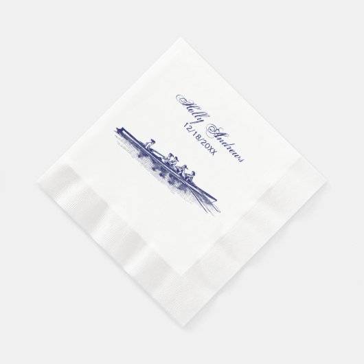 ブルーウィメンローイングローワーズクルーズチームウォータースポーツ 縁ありランチョンナプキン (角)