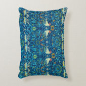 ブルーウィリアムモリス芸術鳥枕 アクセントクッション (正面(垂直))