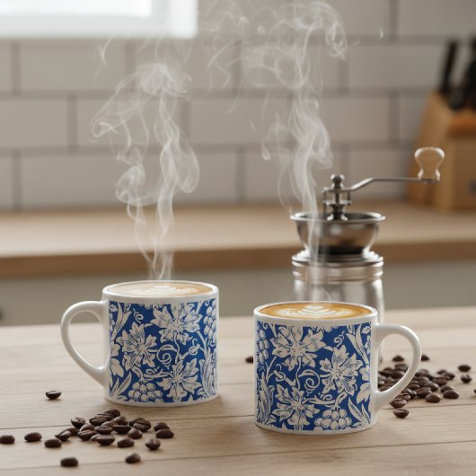 ブルーウィリアム・モリスのヒマワリの葡萄 エスプレッソカップ