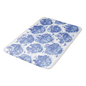 ブルーウィローアニマルウサギ鹿キツネバードトイレアート バスマット (アングル)