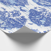 ブルーウィローアニマルウサギ鹿キツネバードトイレアート ラッピングペーパー (角)