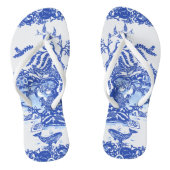 ブルーウィローアニマルオリエンタルガーデンお洒落キツネ ビーチサンダル (ソール)