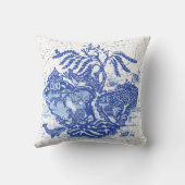 ブルーウィローアニマルパゴダガーデンシーンチノセリエ クッション (裏面)