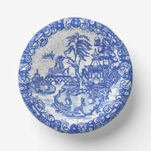 ブルーウィローウサギクラシック陶芸お洒落 ペーパーボウル (正面)