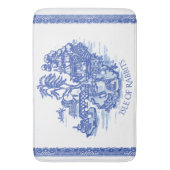 ブルーウィローウサギ島お洒落陶器の外観 バスマット (正面縦)