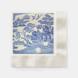 ブルーウィローカクテルナプキン誇りを持った スタンダードカクテルナプキン