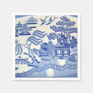 ブルーウィローカクテルナプキン誇りを持った スタンダードカクテルナプキン