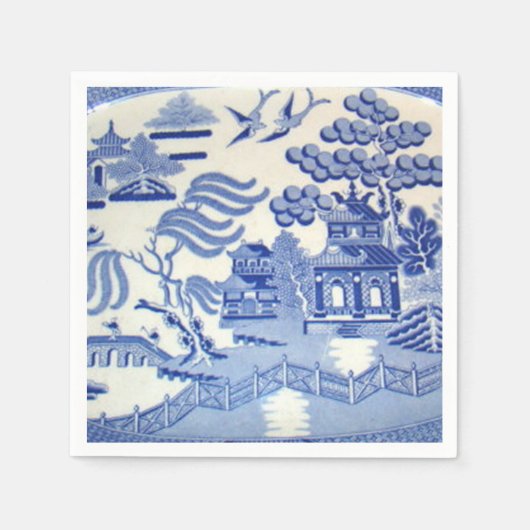 ブルーウィローカクテルナプキン誇りを持った スタンダードカクテルナプキン (正面)