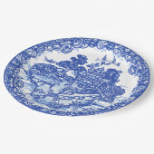 ブルーウィローキツネアイランドアジアテンプルガーデンアート ペーパープレート (アングル)