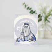 ブルーウィローシーズー(犬)ツスポストカード ポストカード (スタンド正面)