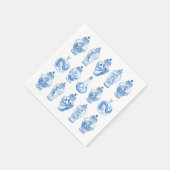 ブルーウィローチノイスリージンジャージャーズ中国 スタンダードカクテルナプキン (角)