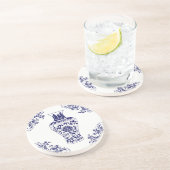 ブルーウィローチャイノアイセリーブルーとホワイトジンジャージャー コースター (側面)
