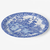 ブルーウィローディアアジア寺院のガーデンクラックルルルック ペーパープレート (アングル)