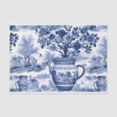 ブルーウィローデクページ花器フローラ 薄葉紙 (正面)