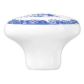 ブルーウィローデザインフローラクレーンペア右向き セラミックノブ (側面)