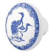 ブルーウィローデザインフローラクレーンペア右向き セラミックノブ (右)