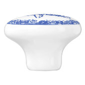 ブルーウィローデザインフローラコイフィッシュオリエンタユニークル セラミックノブ (側面)