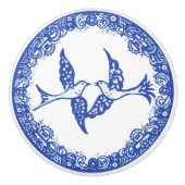 ブルーウィローデザインフローラフェニックスバお洒落ーズ セラミックノブ (正面)