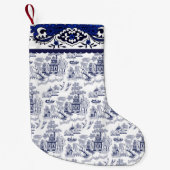 ブルーウィローデザイン スモールクリスマスストッキング (正面)