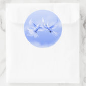 「ブルーウィローハト」~3」丸ステッカー ラウンドシール (バッグ)