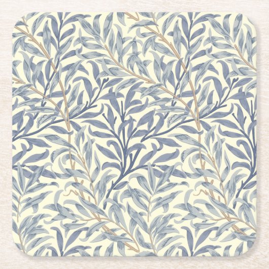 ブルーウィローバウ(ウィリアム・モリス著) スクエアペーパーコースター (正面)