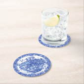 ブルーウィローバニーラビットフローラI動物の島 ラウンドペーパーコースター (インサイチュ)