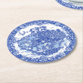 ブルーウィローバニーラビットフローラI動物の島 ラウンドペーパーコースター (アングル)