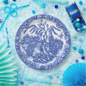 ブルーウィローピーコックアイランドアジアテンプルガーデンアート ペーパープレート (パーティー)