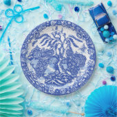 ブルーウィローピーコックアイランドアジアテンプルクラックル ペーパープレート (パーティー)