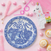 ブルーウィローピーコックアイランドアジアテンプルクラックル ペーパープレート (パーティー)