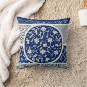 ブルーウィローミンダイナスティー中国植物学 クッション (ブランケット)