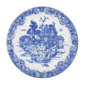 ブルーウィローラッキーキャットお洒落シノワセリーアート カッティングボード (正面)