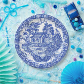 ブルーウィローラッキーキャットコイバードアジアテンプルガーデン ペーパープレート (パーティー)