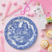 ブルーウィローラッキーキャットコイバードアジアテンプルガーデン ペーパープレート (パーティー)