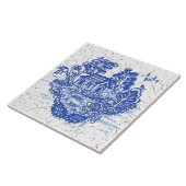 ブルーウィローラッキーキャットコイ池アンティークファンタジー タイル (側面)