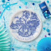 ブルーウィローラビットアイランドお洒落クラシックアート ペーパープレート (パーティー)