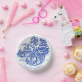 ブルーウィローラビットアイランドお洒落クラックルルルック ペーパーボウル (パーティー)