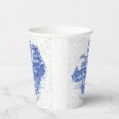 ブルーウィローラビットアイランドお洒落クラックルルルック 紙コップ (右)