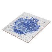 ブルーウィローラビットアイルウィローアンティークファンタジーアート タイル (側面)