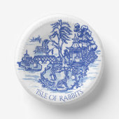 ブルーウィローラビットクラシックお洒落陶芸紙 ペーパーボウル (正面)