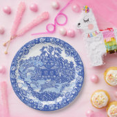 ブルーウィローラビットクラシックヴィンテージアート ペーパープレート (パーティー)