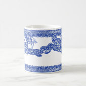 ブルーウィローラビットバニーお洒落フローラ コーヒーマグカップ (中央)