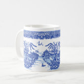 ブルーウィローリスキツネアヒルおもしろい コーヒーマグカップ (正面左)