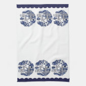 ブルーウィロー中国デザイン キッチンタオル (縦)