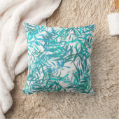 ブルーウィロー葉 クッション (ブランケット)