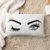 ブルーウィンクアイズ長い点滅クラウン ランバークッション (ブランケット)