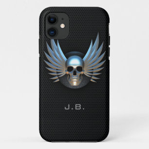 ブルーウィングスカルiPhone 5ケース iPhone 11 ケース
